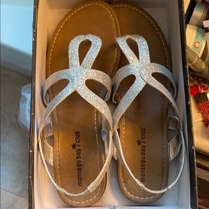 Silver glitter sandals